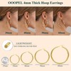 4mm Thick Gold Chunky Earrings Steling Silver Post Hoops Earrings