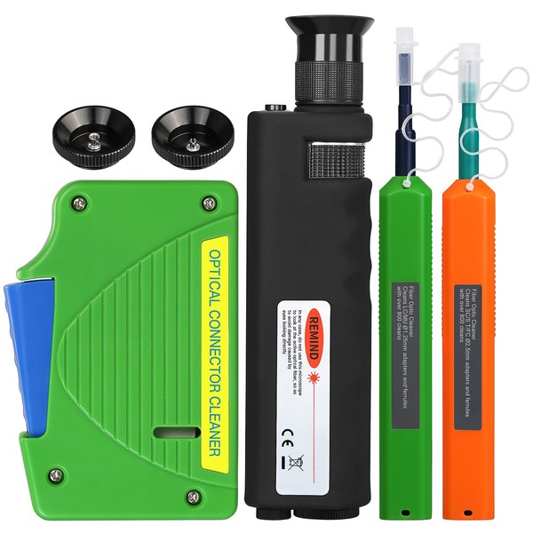 4-Piece Set Fiber Cleaning Tool kit Handheld Fiber Microscope 400x