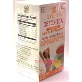 Hyleys DETOX TEA  ~ Lemon Flavor ~ Healthy Cleansing 25 Tea Bags