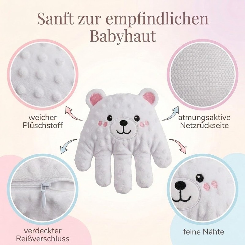 H.V. 3-in-1 White Bear, Plush Toy with Motion Function and