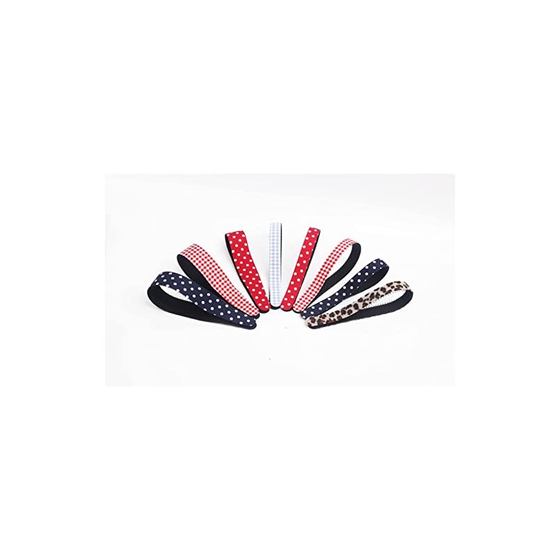Kamipita Headband (36*1.8cm) (Check Black) Cute Headband with No Pain
