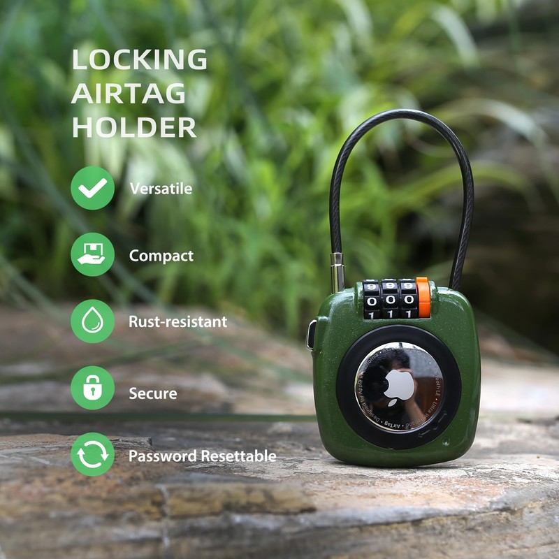 UP Security AirTag Secure Holder with Wire Cable - Anti-Theft