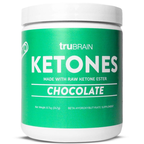 TruBrain Ketones - Ketone Ester + BHB Exogenous Ketones | Supports Energy, Focus and Ketosis | Supplement the Keto Diet | Brain Booster (Chocolate)