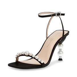 Betsey Johnson Women's Jacy Heeled Sandal, Black, 9