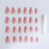 Pack of 24 Stick On Nails, Almond Shape/Short Trapezoidal/Medium Length
