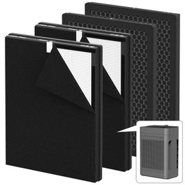 MK-AP01 Replacement Filter Compatible with TER Air MK-AP01 Air Purifier, Double-Sided Filters for Home Large Room up to 3000sq.ft, H13 True HEPA and Activated Carbon Filter, 4 Pack