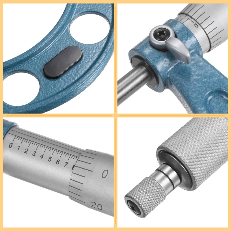 sourcing map Outside Micrometer 3"-4" Measuring Tool 0.0001" Graduation Set