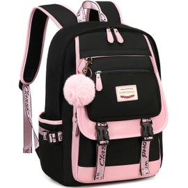 XOMYQUAO Girls Backpack for School Backpacks for Teens Girl School Bag Kids Bookbag Cute Backpack for Girls (Pink)