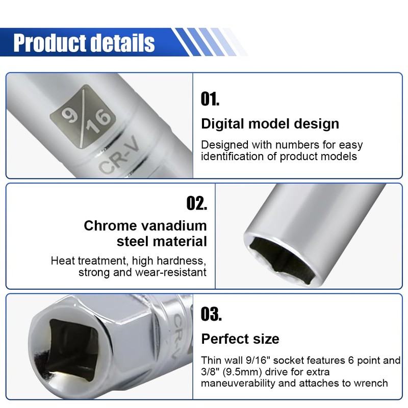 1PCS Magnetic Spark Plug Socket, Powerful Magnet Retains Spark Plugs,