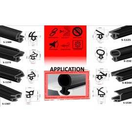 Window Seals for Plastic Windows, Wooden Windows, S-1172 Black, 20 Metres, Rubber Sealing Tape, Polyvinyl Chloride Unplasticised (PVC-U), Front Door Seal, Window Rubber Seal