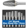 Sworker 8Pcs Carbide Burr Set 1/4 Shank w/Clear Box Max