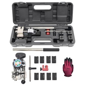 Brake Line Flaring Tool Kit, 45 Degree Single, Double and Bubble Flares, Brake Line and Tubing Flaring Tool for 3/16", 1/4", 5/16", 3/8" and 4.75mm Diameter Lines, Brake Flaring Tools