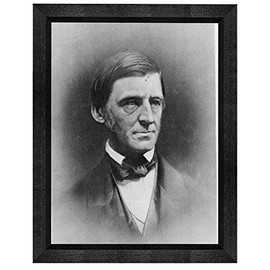 Ralph Waldo Emerson Photograph in a Black Beveled Frame - Historical Artwork from 1884 - (8" x 10") - Semi-Gloss