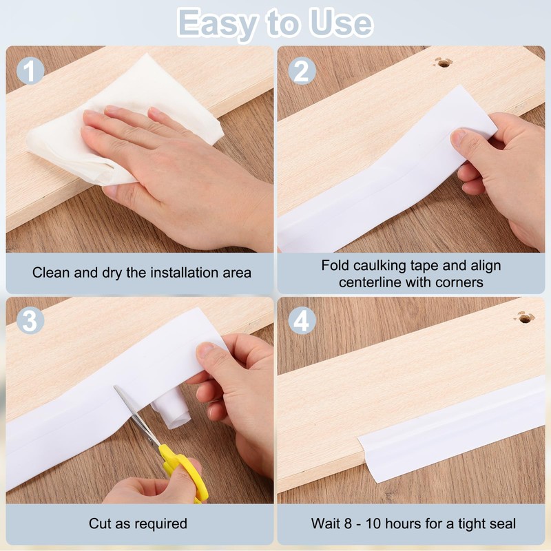PATIKIL 2" x 10.5 ft Caulk Tape, Caulk Strips PVC