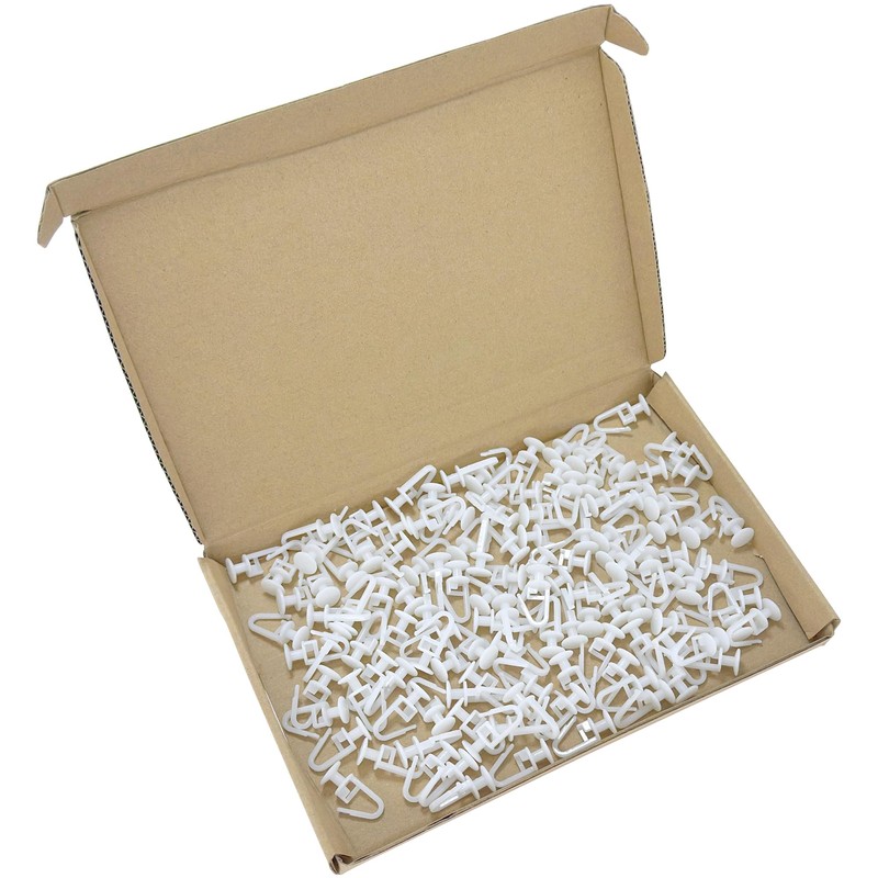 120 PCS White Plastic Curtain Hooks – Glider Hooks for