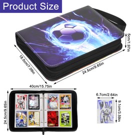 Realjoy Trading Card Album, Football Cards Scrapbook, Waterproof Scrapbook Football Cards, 50 Pages 400 Portfolio Folder Cards for Sports Card, Playing Card, TCG