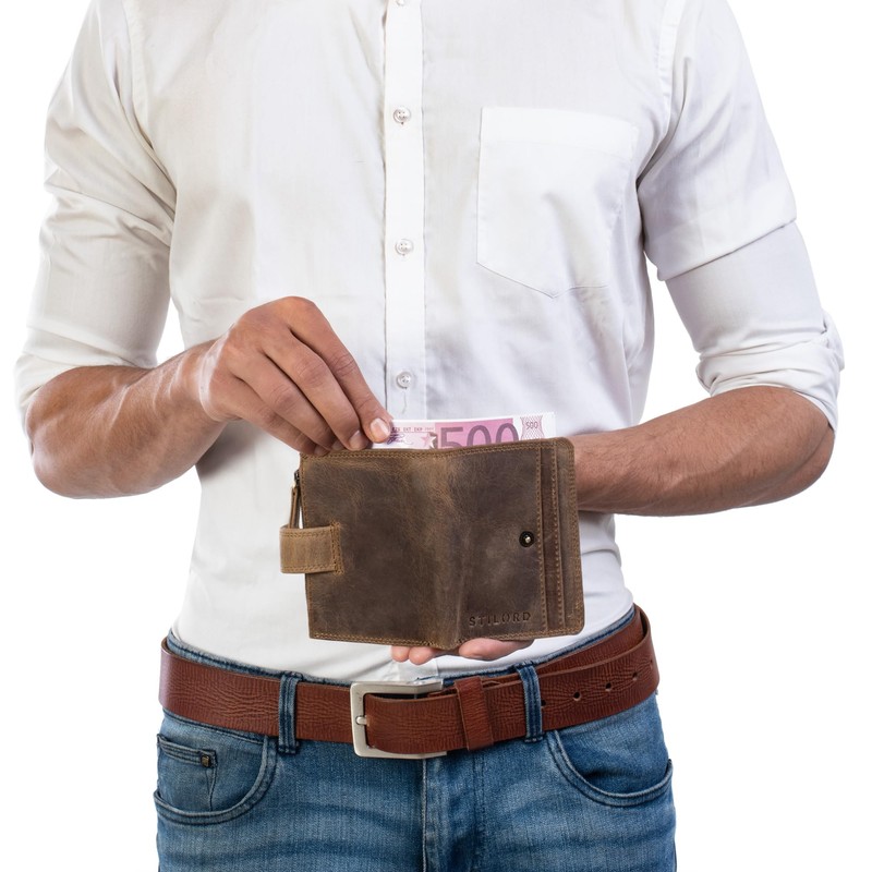 STILORD Beckett' Mini Wallet for Men Leather RFID and NFC