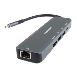 PremiumCord USB-C Dock with 4K HDMI, 2x USB-A 3.2, RJ45 10/100/1000Mbps and PD 100W, Resolution UHD 4K 2160p 30Hz, Full HD 1080p, USB 3.2 Type C, Plug and Play, Aluminium Housing, Length 20 cm