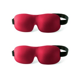 nanosase Blindfold 3D Sleep Mask, HD Memory Foam Sleeping Eye Mask, Extremely Comfortable and Light to Wear. (Blindfold 2 Red)