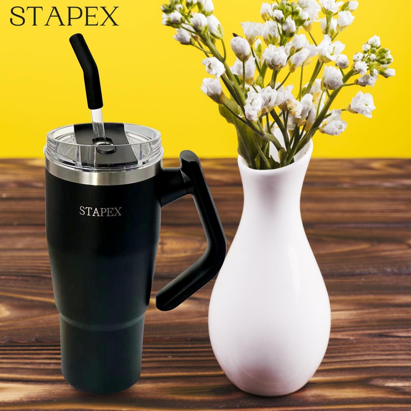 32oz Double Wall Stainless Steel Tumbler with Rotatable Handle |