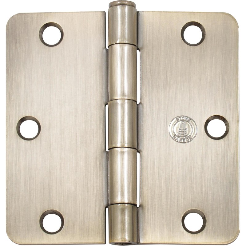 Stone Harbor Hardware 3-1/2" Door Hinges, 1/4" Radius Corner, Antique