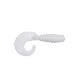 Yum Lures Grub Multi-Species Curly-Tail Swim-Bait Fishing Lure, White, 2" (18 Pack)