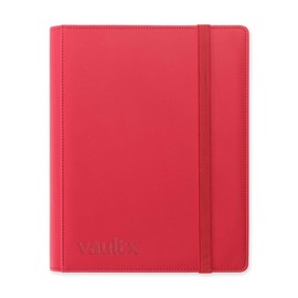 Vault X 9 Pocket Trading Card Strap Binder, 360 Cards, Premium Exo-Tec Album Material, 20 Side-Loading Pages, Folder for Collectible Games, Sports, TCG (Red)