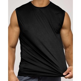 Real Essentials 5 Pack: Men's Breeze Tech Tank Tops Sleeveless Shirts Workout Muscle Athletic Running (Big & Tall Available)- Set 1, XXXL