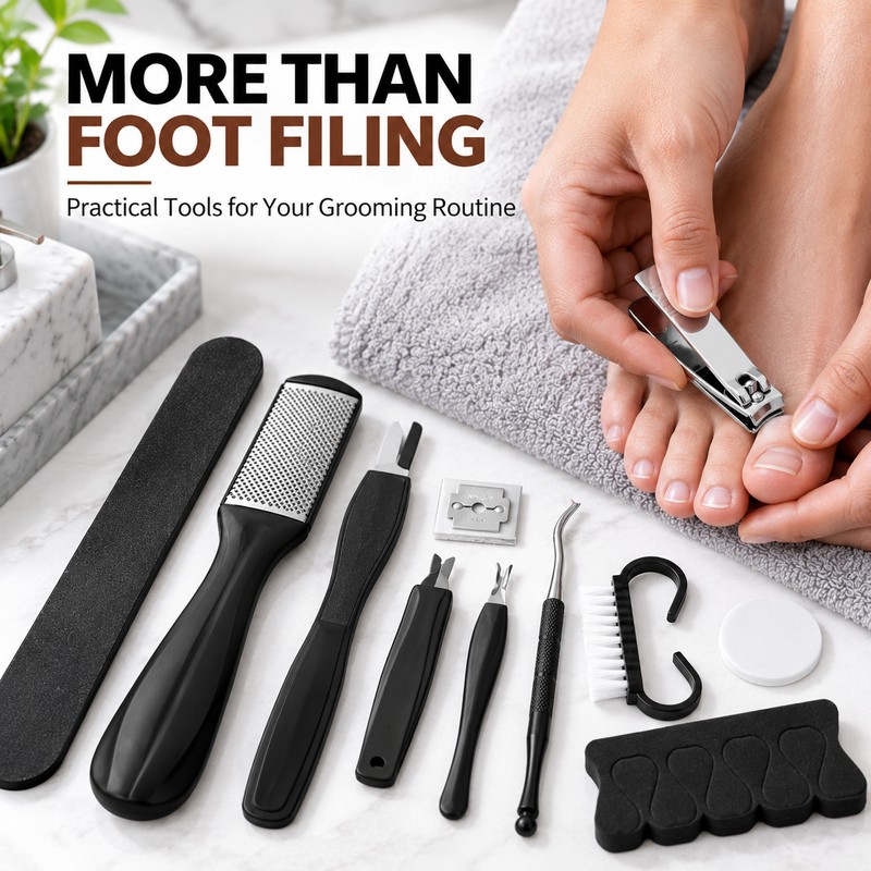 Stainless Steel Toenail Clipper Set for Foot Care – Manual