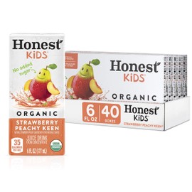 Honest Kids Strawberry Peachy Keen Cartons, 6 fl oz, 8 Pack, 5 Sets
