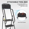 Valeo 4 Step Ladder with Handrails,500 Lbs Capacity,Folding Step Stool