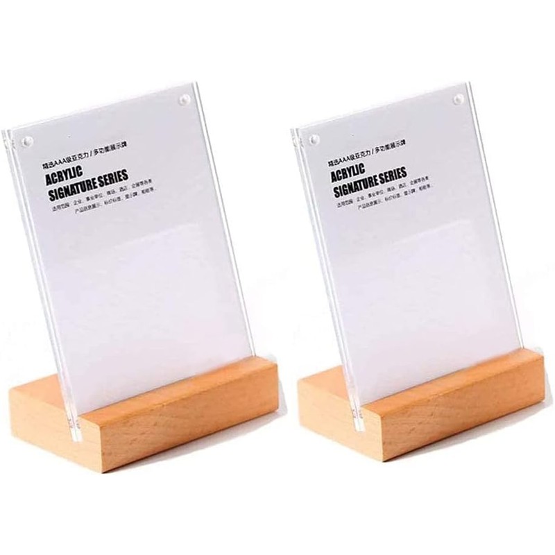 ECKEK 2 Pack Acrylic Double Sided Wooden Base Table Top