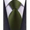 Branduce Silk Olive Green Tie Classic Wedding Necktie Solid Pure