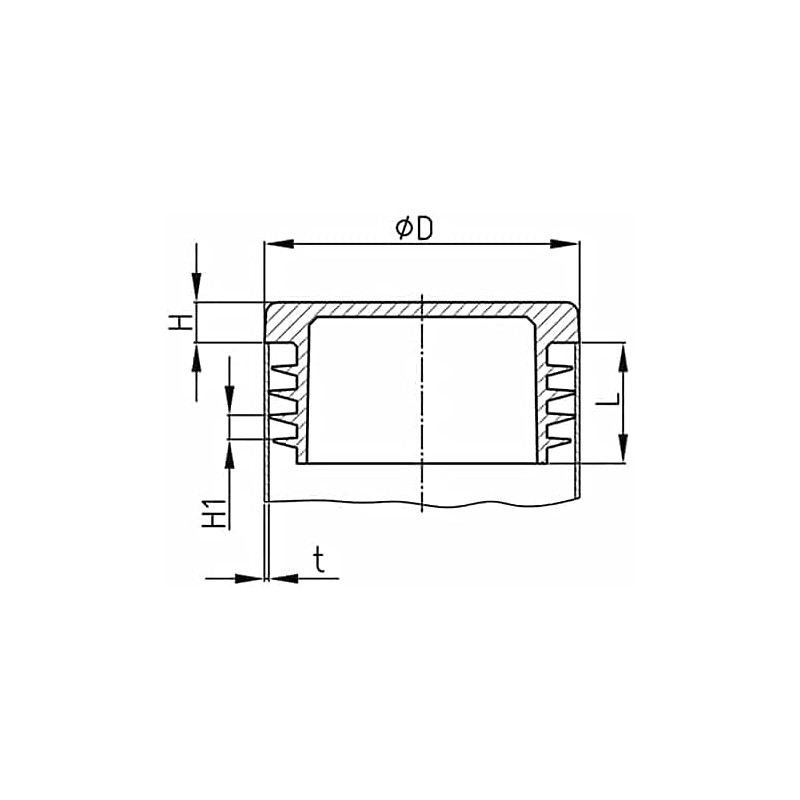 Design61 4 Lamellar Plugs for Round Pipes Diameter 52-54 mm