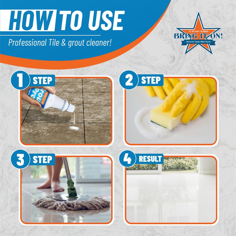 Bring It On Grout Cleaner with Grout Cleaning Brush –