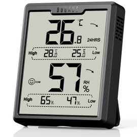 DOQAUS Room Thermometer, Humidity Meter,Digital Thermo-Hygrometer Indoor with High Low History,LCD Screen Baby Room Thermometer with High Accuracy, ℉/℃ Selectable,for Room, Greenhouse,Nursery,Basement