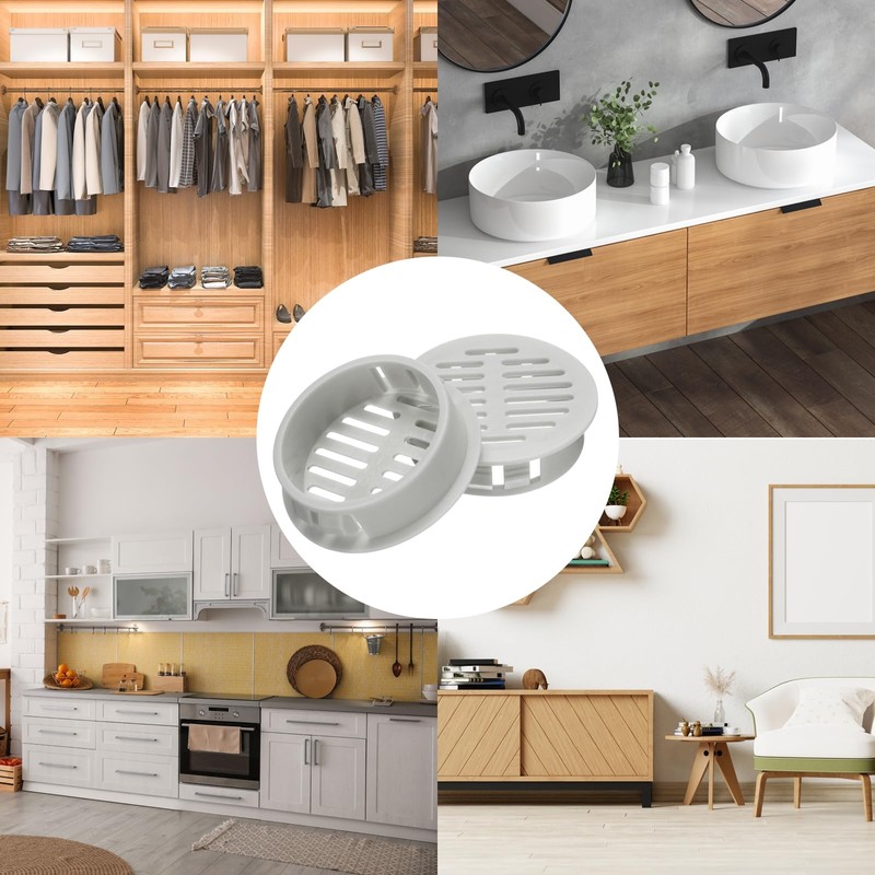 sourcing map 20Pcs 35mm/1.4in Air Vents Circular Soffit Vents, Light