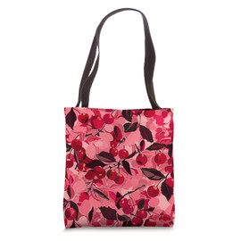 Cute Cherry Camo Design - Trendy Pink Cherry Camouflage Tote Bag