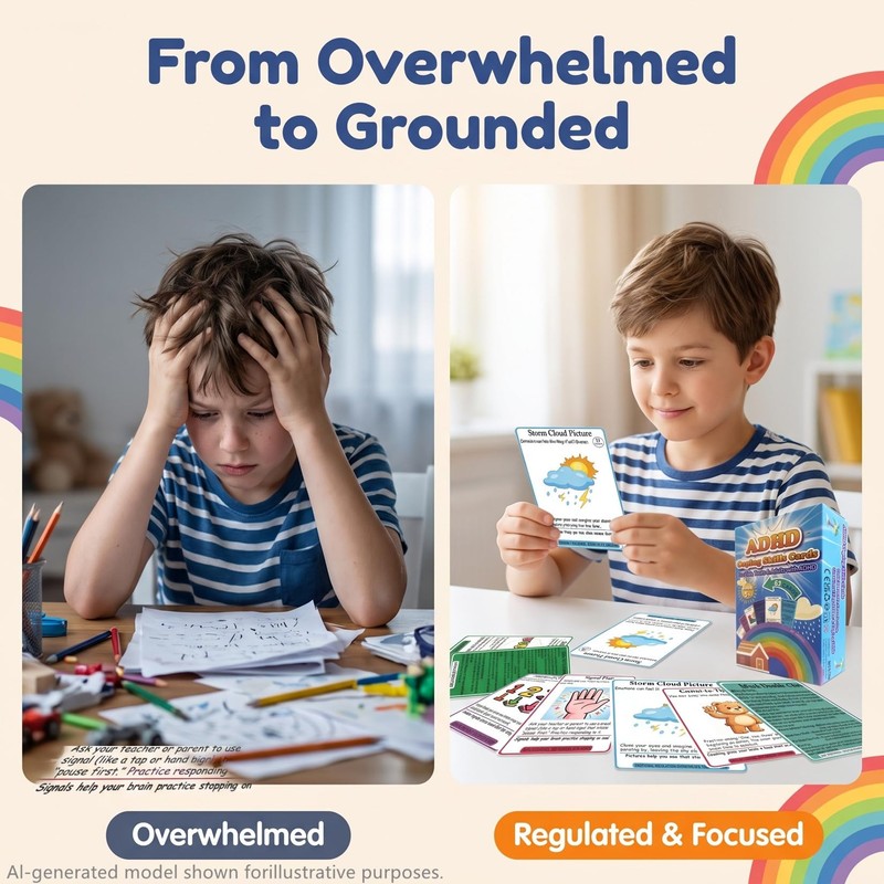ADHD Coping Skills Cards for Kids, Teens & Adults, 63
