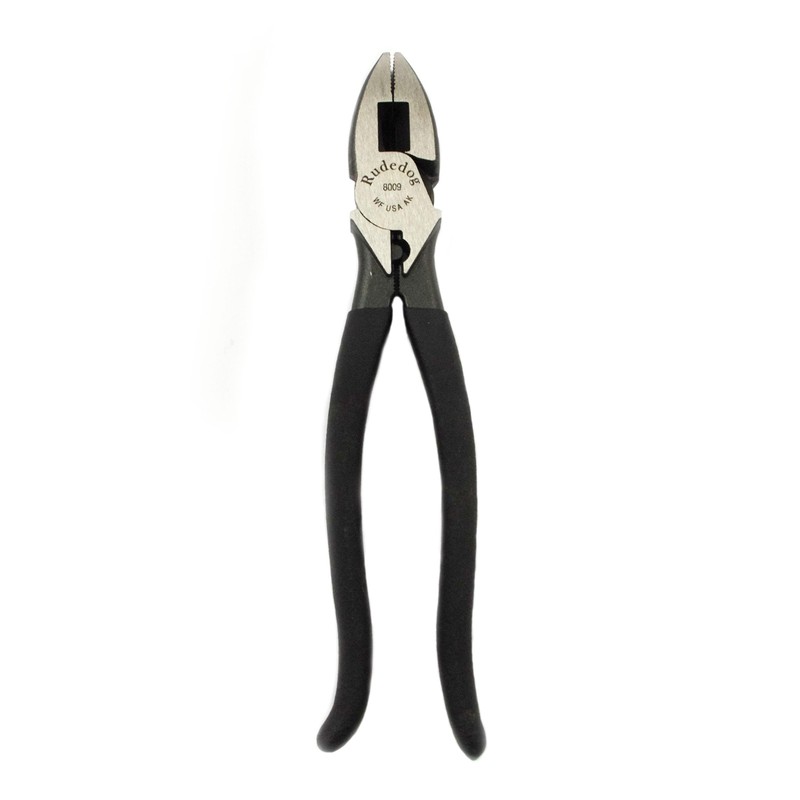 9" Lineman Pliers, Side Cutters, Aggressive Knurl - Rudedog USA