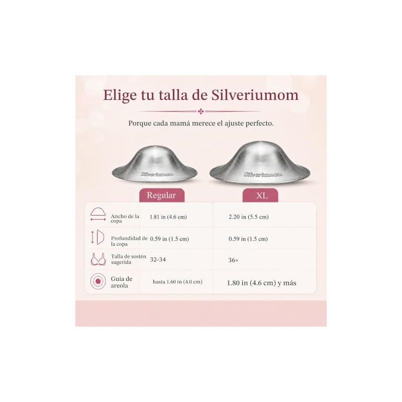 Silveriumom - Copas de lactancia, protectores para pezones y cubiertas