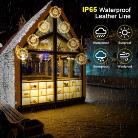 Acxilexy 4 Pack Firework Lights, 480 LEDs USB Powered Hanging Lights with 8 Modes, Waterproof Firework Lights, Remote Control, Copper Wire Hanging Firework Lights for Garden Yard Tree Decor