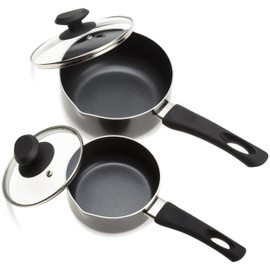 Ecolution PFOA Free, Tempered Glass Steam Vented Lids Elements Nonstick Cookware Set, 8 Piece, Gray