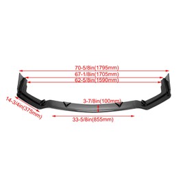 Kojem 3-Piece Front Bumper Lip Spoiler Compatible with 2014-2017 Infiniti Q50 Sport Model Splitter Spoiler Trim Protection Carbon Fiber Color