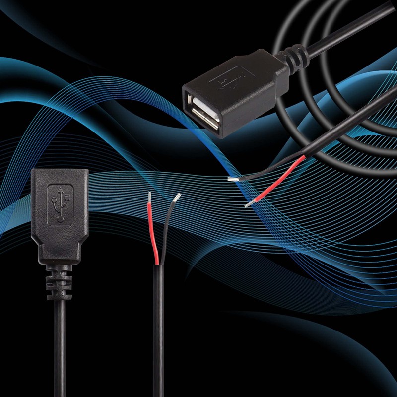 XMSJSIY USB 2.0 Female Pigtail Cable Extension Power Cable 22AWG