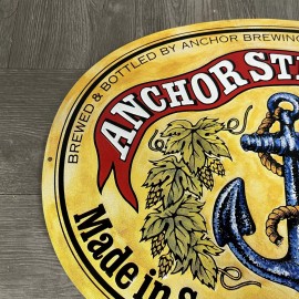 Anchor Brewing Company NEW Anchor Steam Beer Anchor Brewing Company Oval Metal Tin Sign Old Stock SF