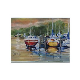Caroline's Treasures JMK1086PLMT Up The Creek Sailboat Fabric Placemat Washable Placemat Dinner Table Decor No Ironing Linen Look