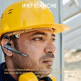 Xmenha Bluetooth Headset, Wireless Bluetooth Headphones with Noise Cancelling Microphone, Mono Headphones, HD Communication, Hands-Free Calling, No Charging Box