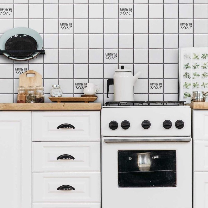 'Happy New Year 2025' 108mm Square Ceramic Tile (TD00031214)