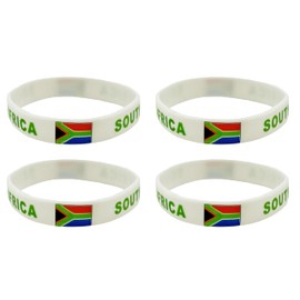 LLBFHH 4 Pcs South Africa South African Country Flag Rubber Bracelets, National Flag Silicone Bracelet, Rubber Wristbands Patriotic Decorations Gift